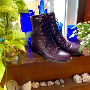 Maroon Leather Boots (Great Condition)